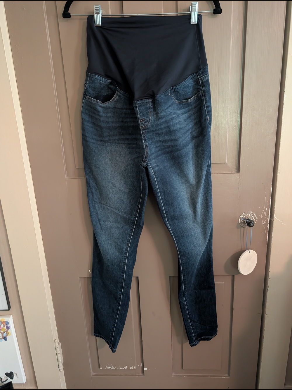 NWOT Isabel Maternity Skinny Jeans - Dark Blue Denim Stretch Panel - Size 6
